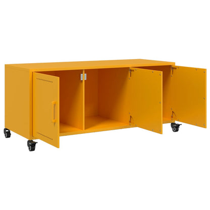 Tv-meubel 100,5x39x43,5 cm koudgewalst staal mosterdgeel