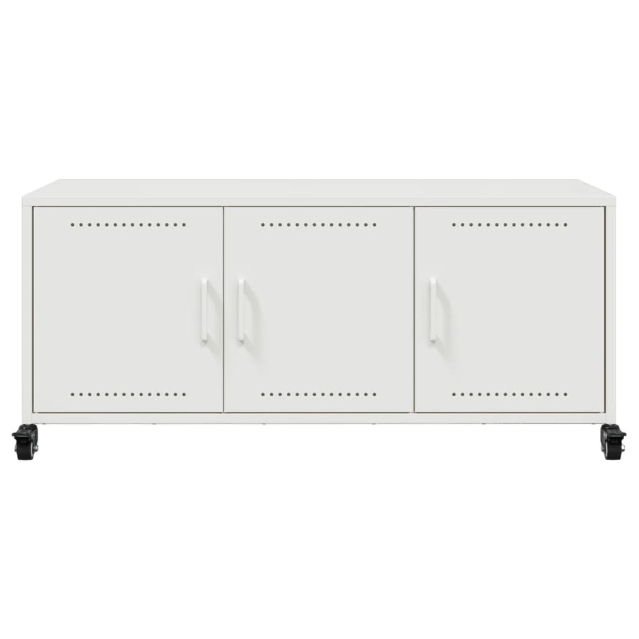 Tv-meubel 100,5x39x43,5 cm koudgewalst staal wit