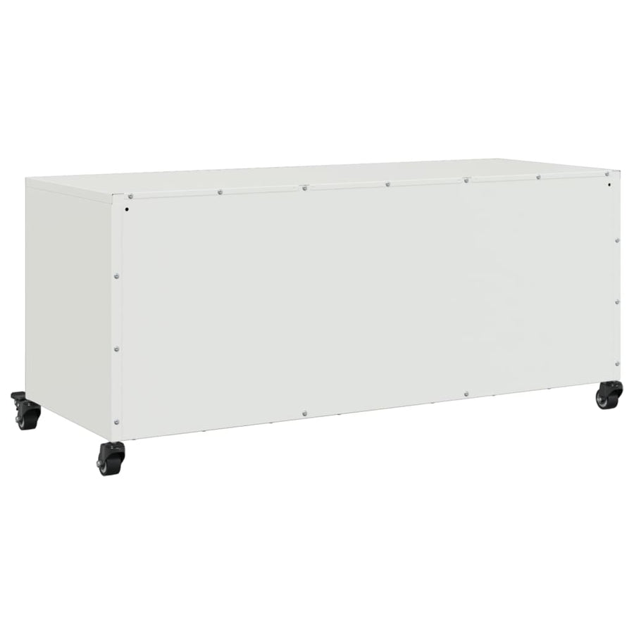 Tv-meubel 100,5x39x43,5 cm koudgewalst staal wit