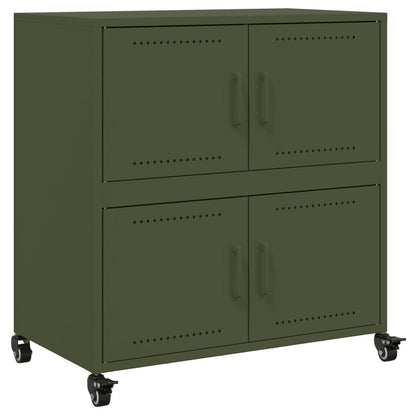 Dressoir 68x39x72 cm staal olijfgroen