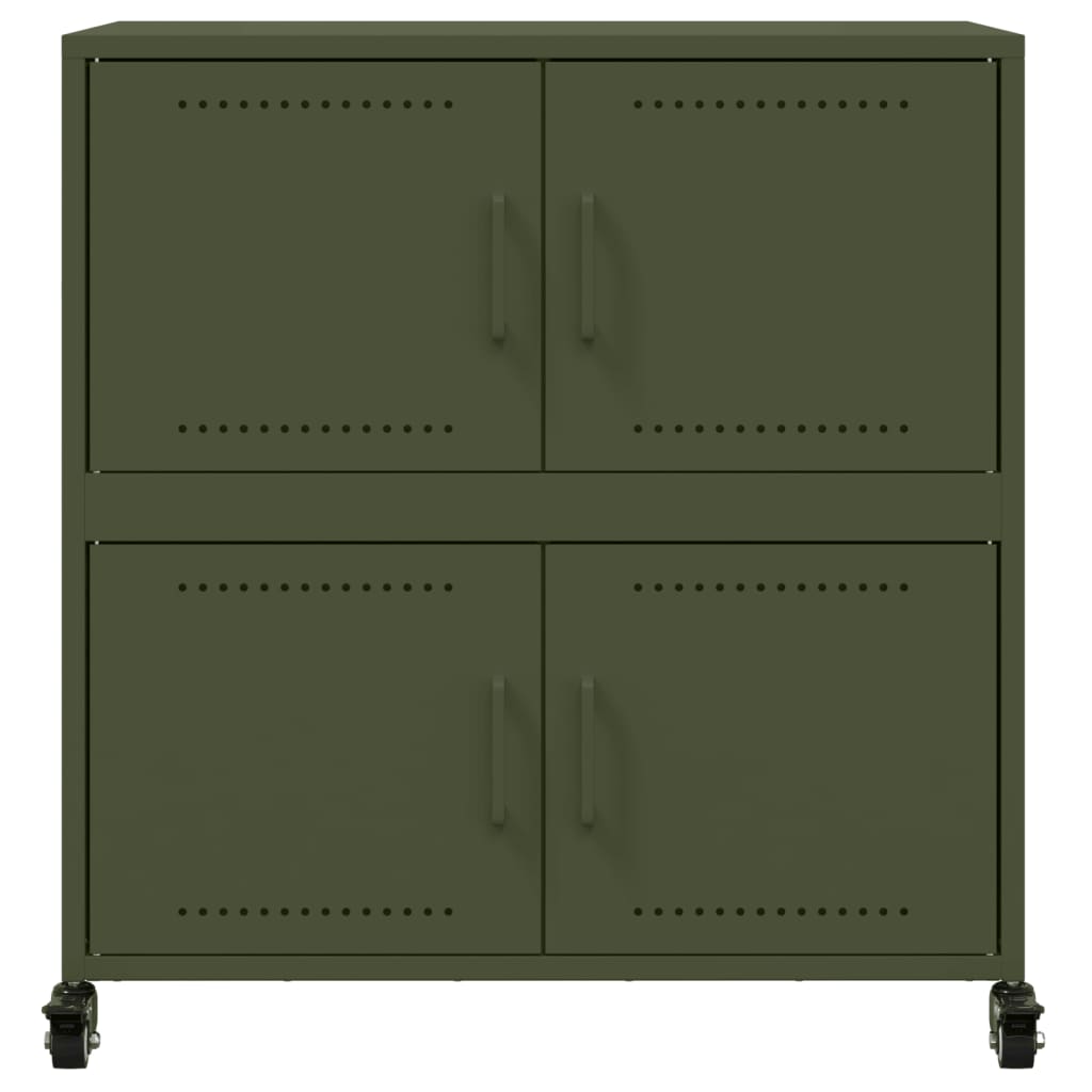 Dressoir 68x39x72 cm staal olijfgroen
