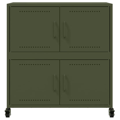 Dressoir 68x39x72 cm staal olijfgroen