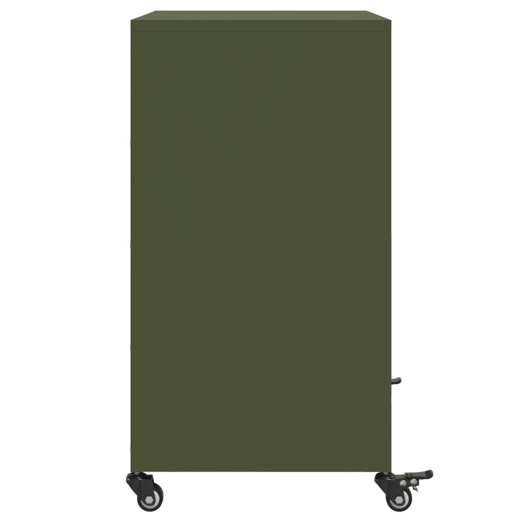 Dressoir 68x39x72 cm staal olijfgroen