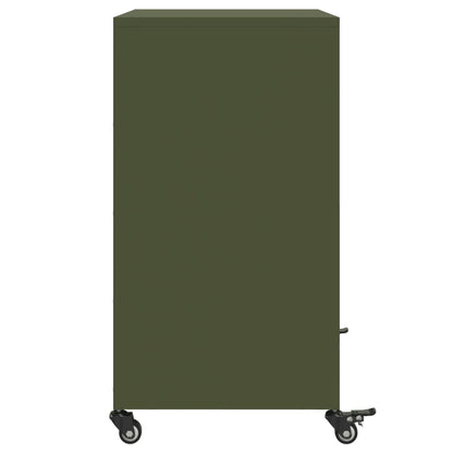 Dressoir 68x39x72 cm staal olijfgroen
