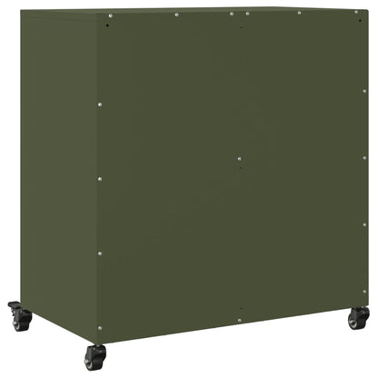 Dressoir 68x39x72 cm staal olijfgroen