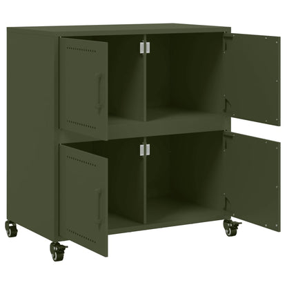 Dressoir 68x39x72 cm staal olijfgroen