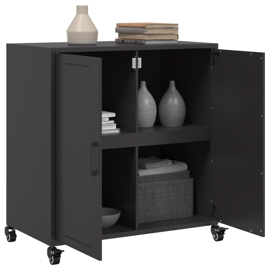 Dressoir 68,5x39x72 cm koudgewalst staal zwart