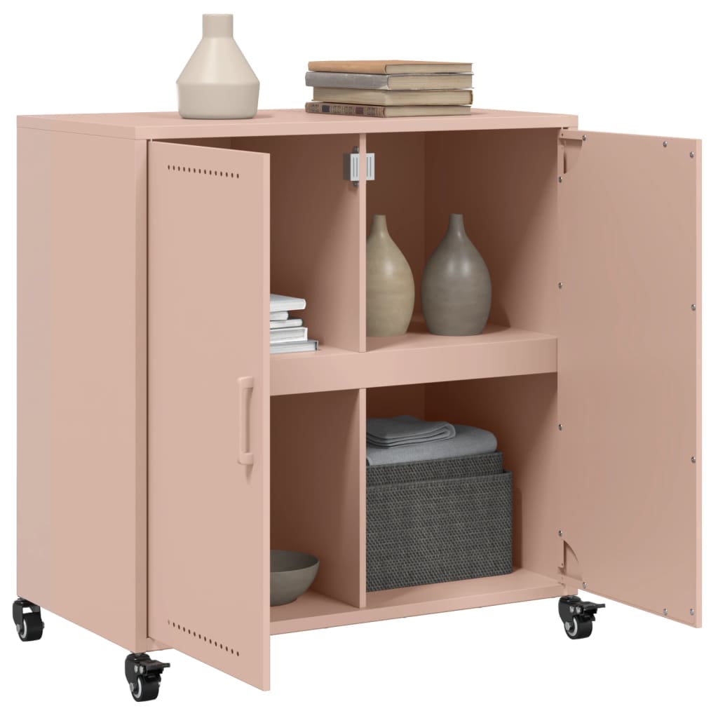 Dressoir 68X39X72 Cm Staal Roze