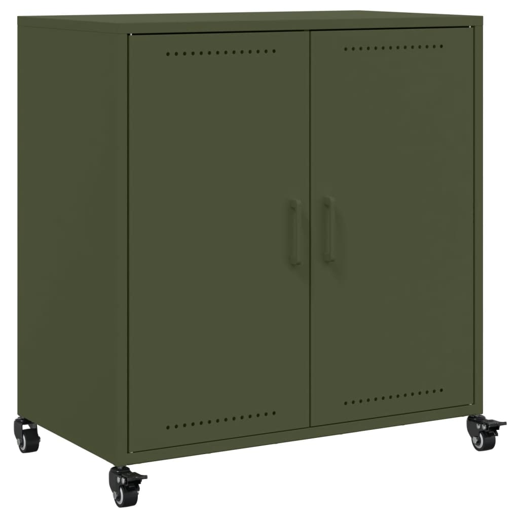 Dressoir 68,5x39x72 cm koudgewalst staal olijfgroen