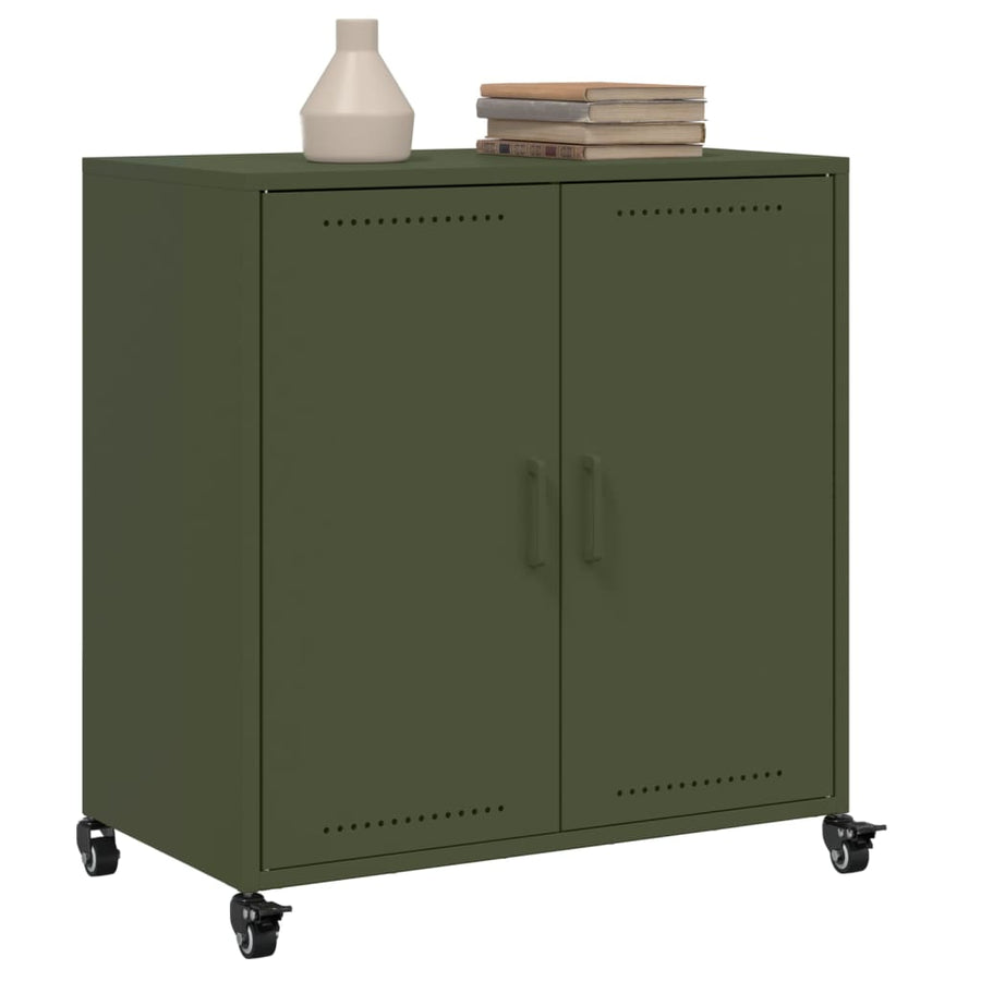 Dressoir 68,5x39x72 cm koudgewalst staal olijfgroen