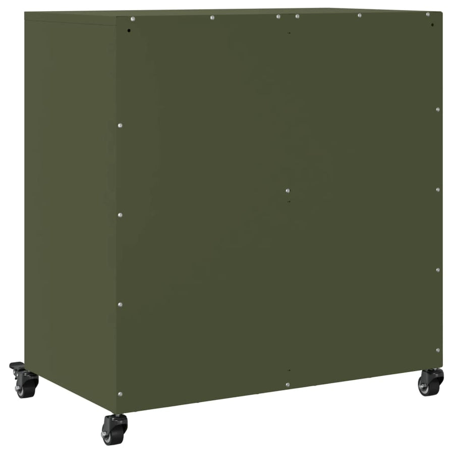 Dressoir 68,5x39x72 cm koudgewalst staal olijfgroen