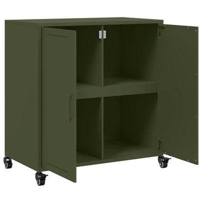 Dressoir 68,5x39x72 cm koudgewalst staal olijfgroen