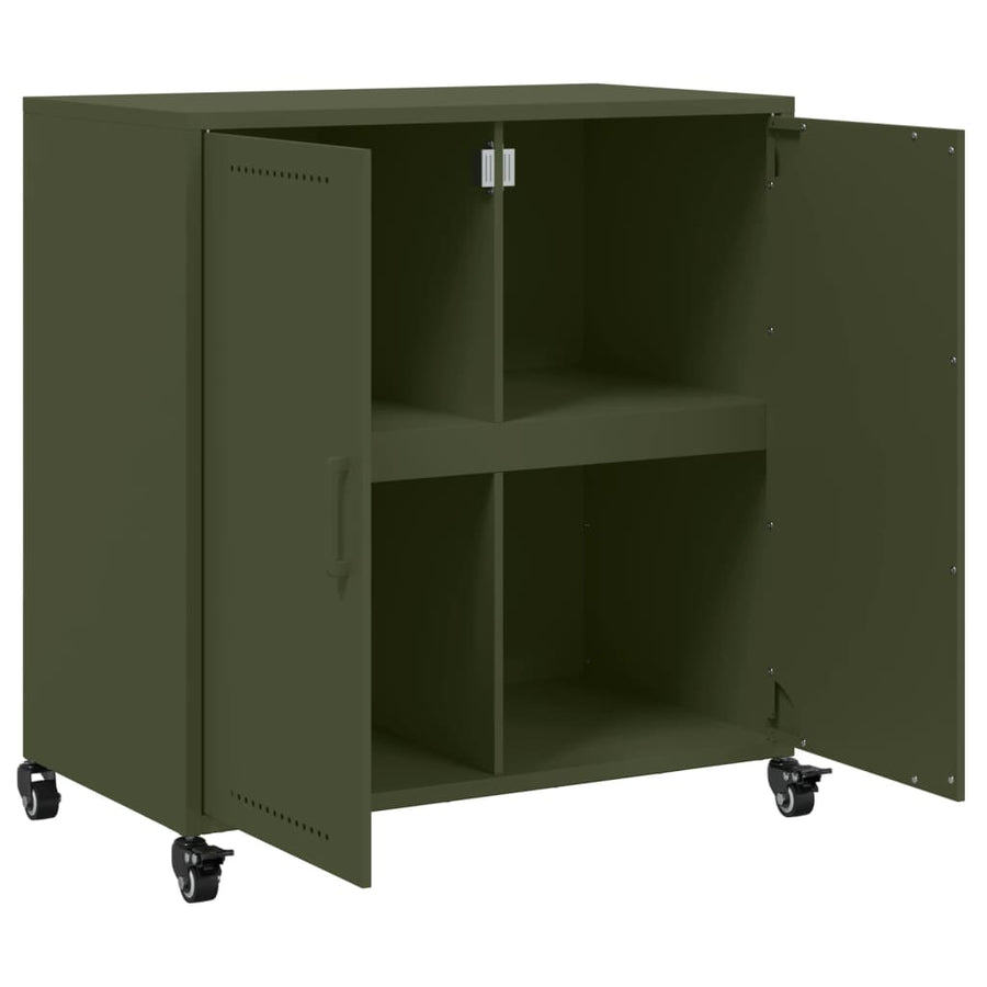 Dressoir 68,5x39x72 cm koudgewalst staal olijfgroen
