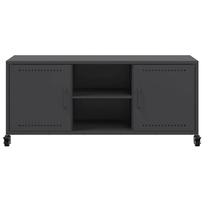 Tv-meubel 100,5x39x43,5 cm koudgewalst staal zwart