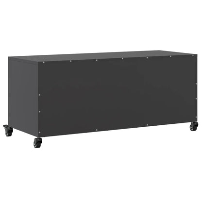 Tv-meubel 100,5x39x43,5 cm koudgewalst staal zwart
