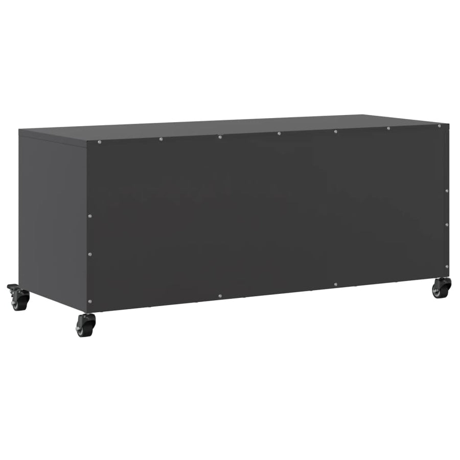 Tv-meubel 100,5x39x43,5 cm koudgewalst staal zwart
