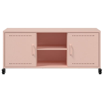 Tv-meubel 100,5x39x43,5 cm koudgewalst staal roze