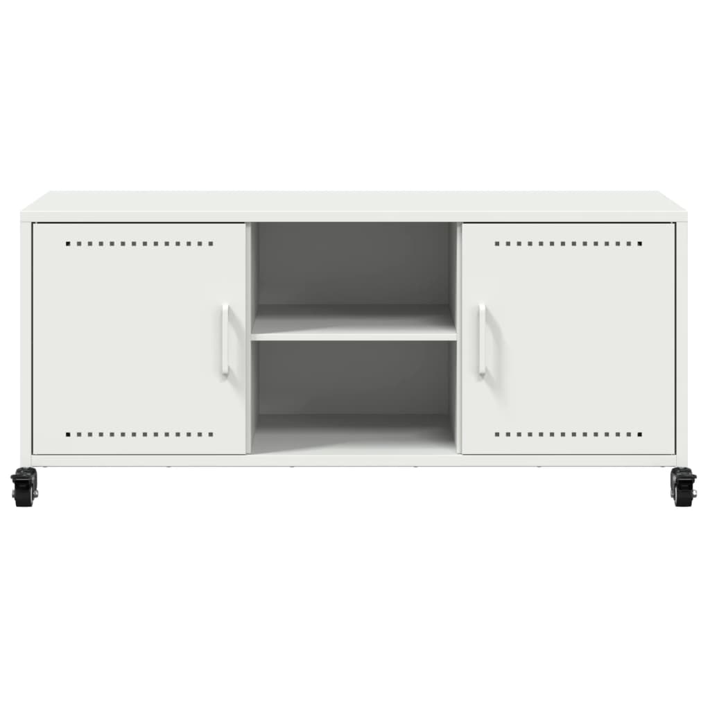 Tv-meubel 100,5x39x43,5 cm koudgewalst staal wit