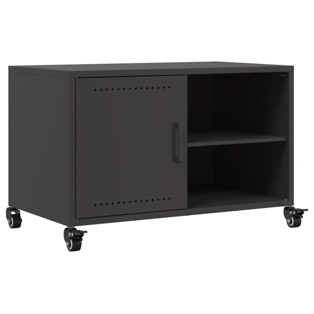 Tv-meubel 68x39x43,5 cm koudgewalst staal zwart