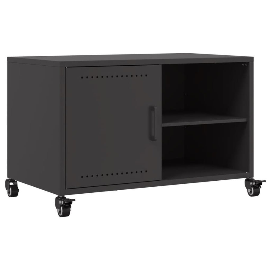 Tv-meubel 68x39x43,5 cm koudgewalst staal zwart