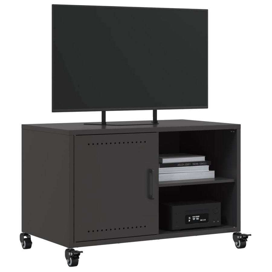 Tv-meubel 68x39x43,5 cm koudgewalst staal zwart