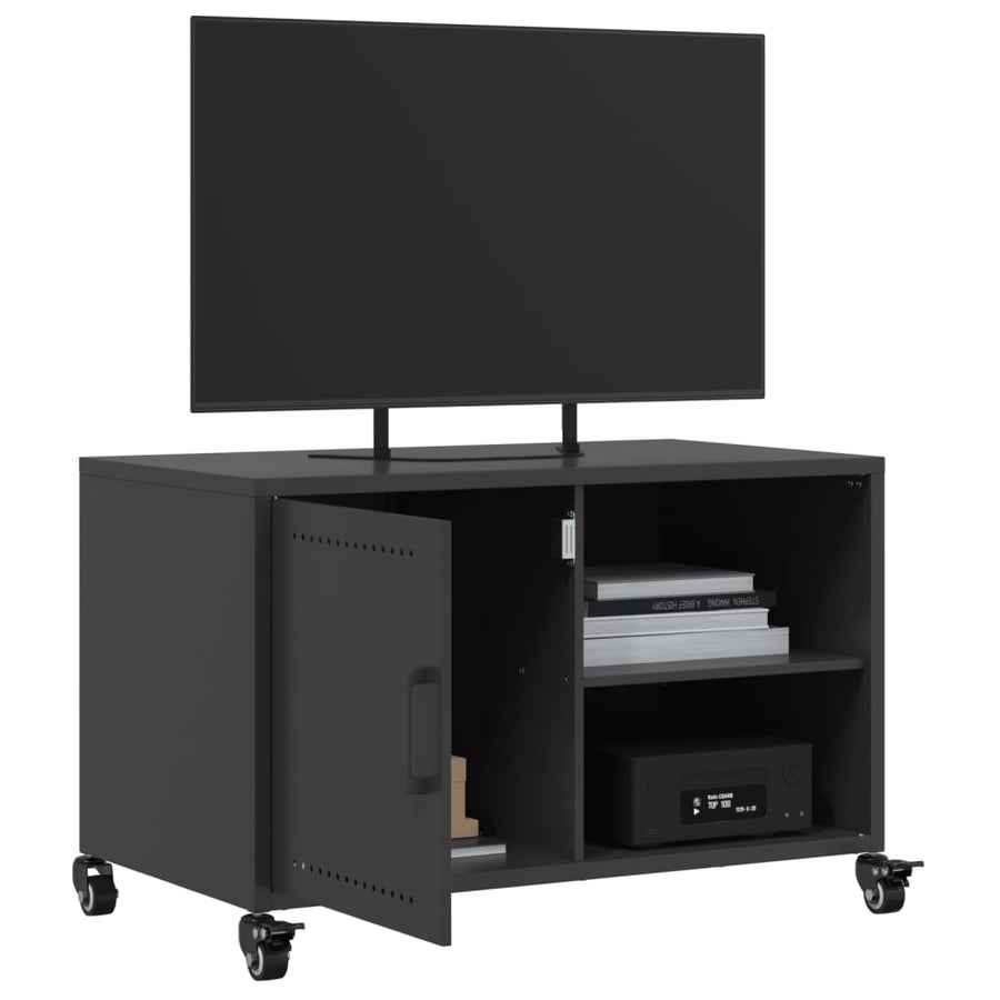 Tv-meubel 68x39x43,5 cm koudgewalst staal zwart