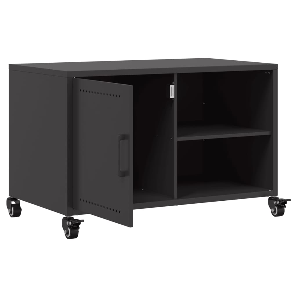 Tv-meubel 68x39x43,5 cm koudgewalst staal zwart