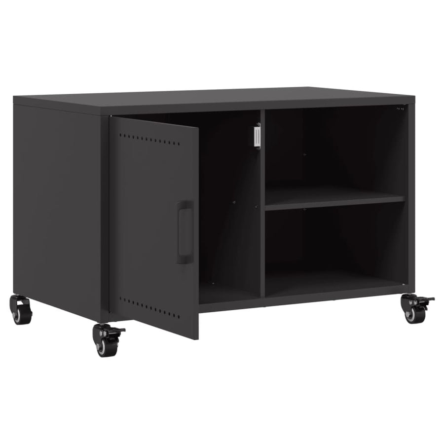 Tv-meubel 68x39x43,5 cm koudgewalst staal zwart