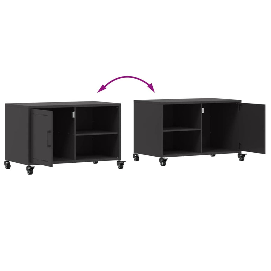 Tv-meubel 68x39x43,5 cm koudgewalst staal zwart