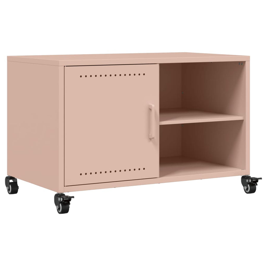 Tv-meubel 68x39x43,5 cm koudgewalst staal roze
