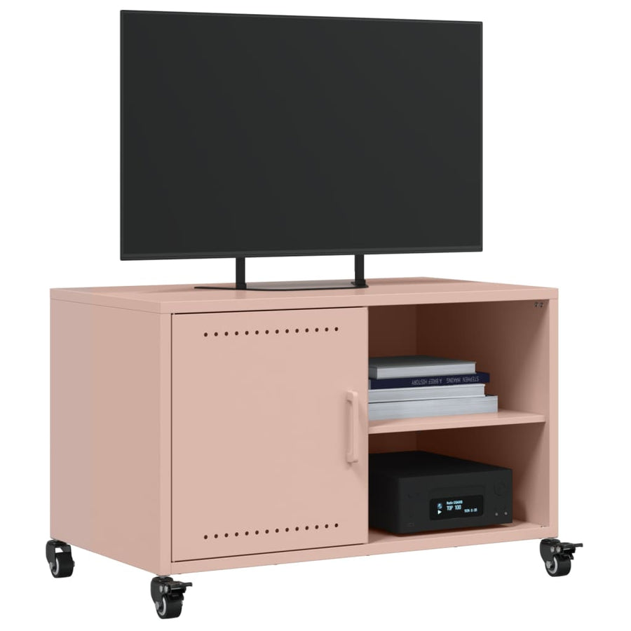 Tv-meubel 68x39x43,5 cm koudgewalst staal roze