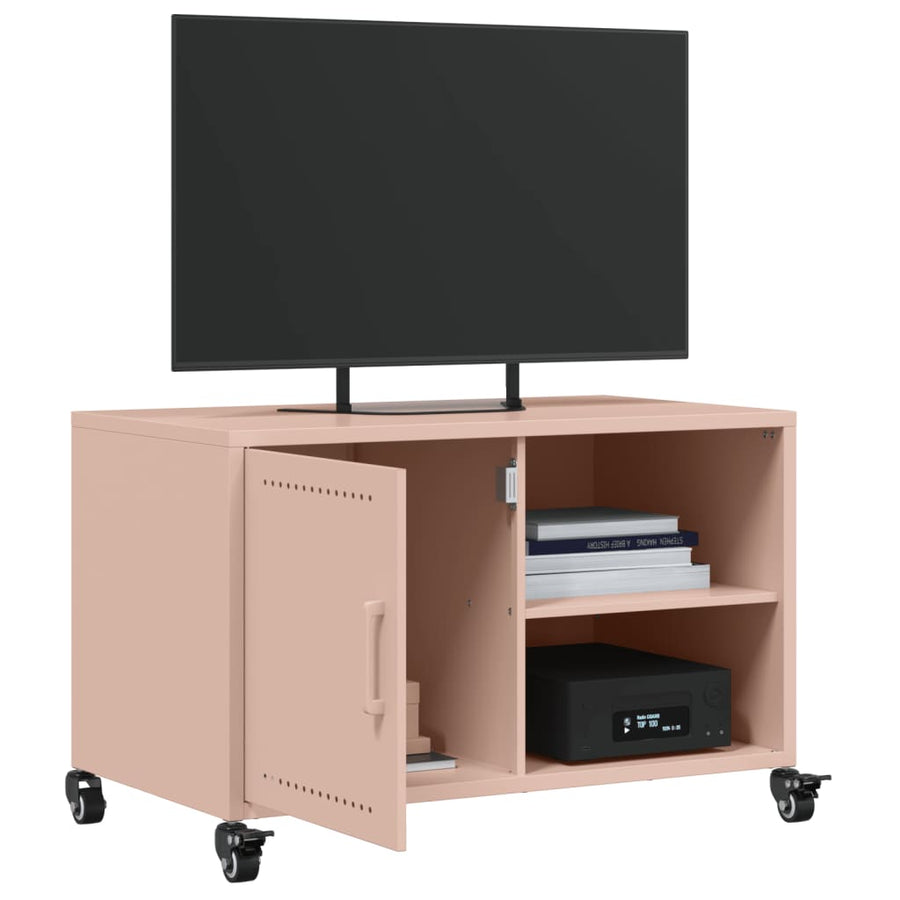 Tv-meubel 68x39x43,5 cm koudgewalst staal roze
