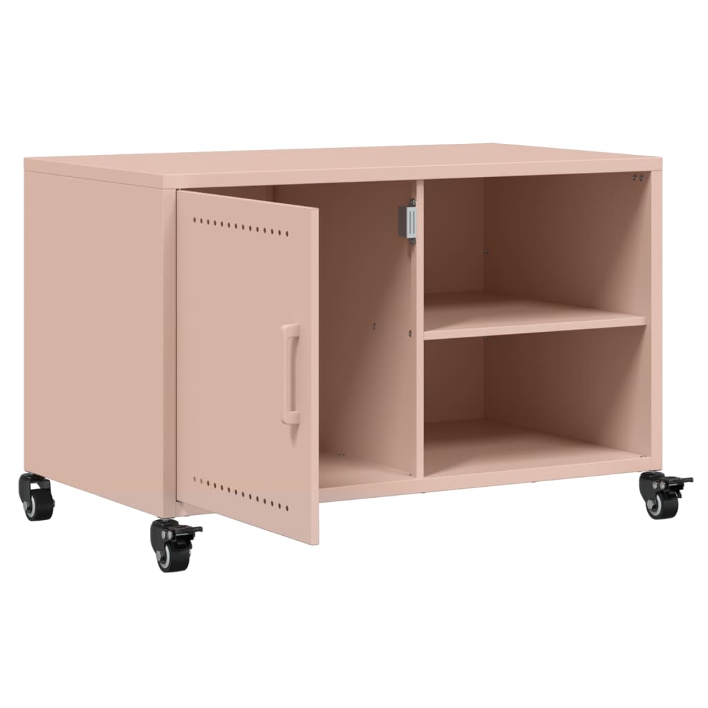 Tv-meubel 68x39x43,5 cm koudgewalst staal roze