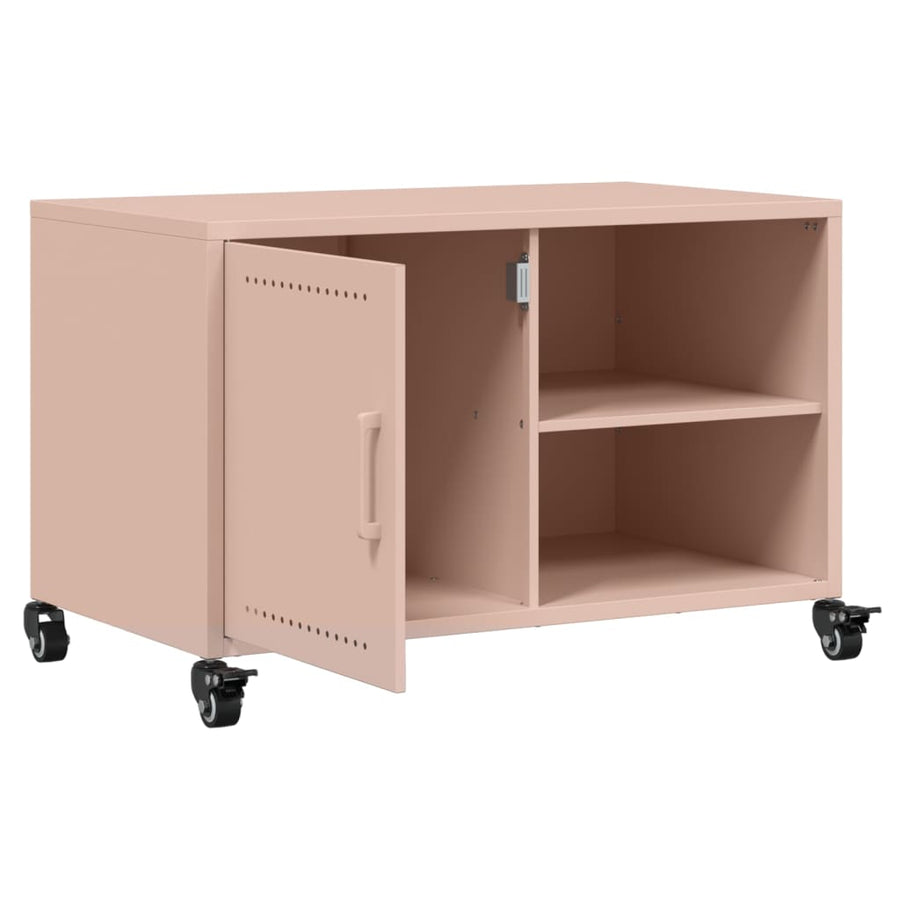 Tv-meubel 68x39x43,5 cm koudgewalst staal roze