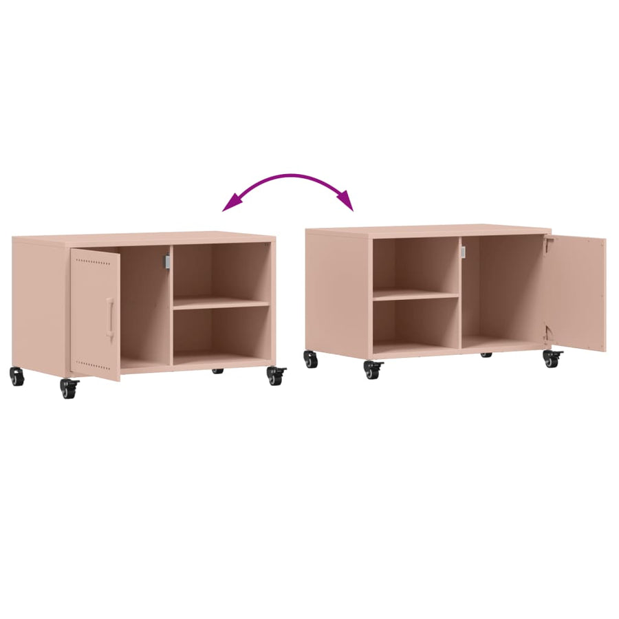 Tv-meubel 68x39x43,5 cm koudgewalst staal roze