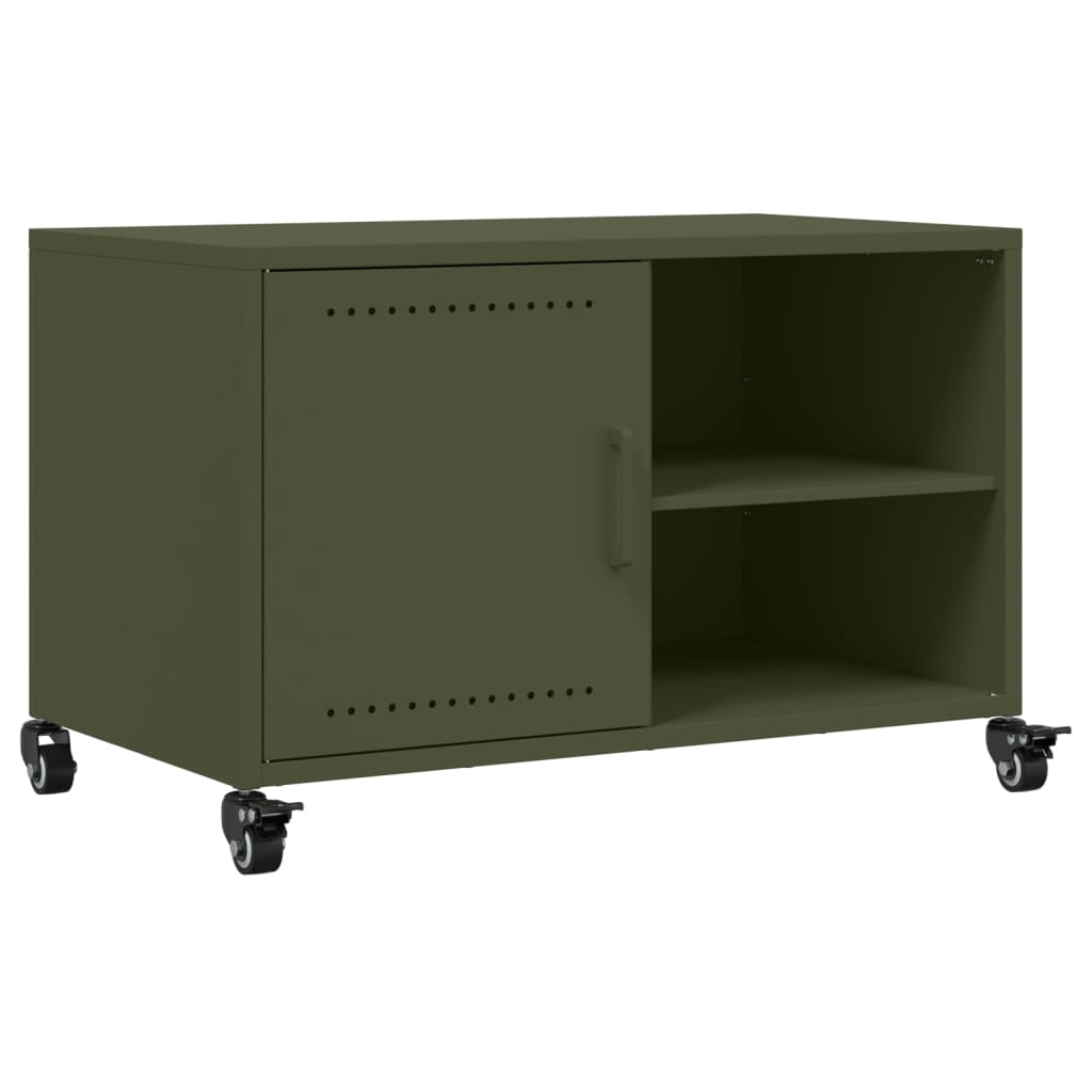 Tv-meubel 68x39x43,5 cm staal olijfgroen