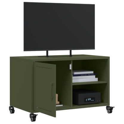 Tv-meubel 68x39x43,5 cm staal olijfgroen