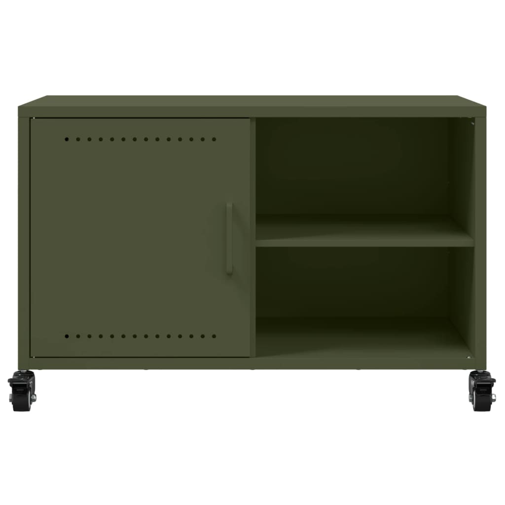 Tv-meubel 68x39x43,5 cm staal olijfgroen