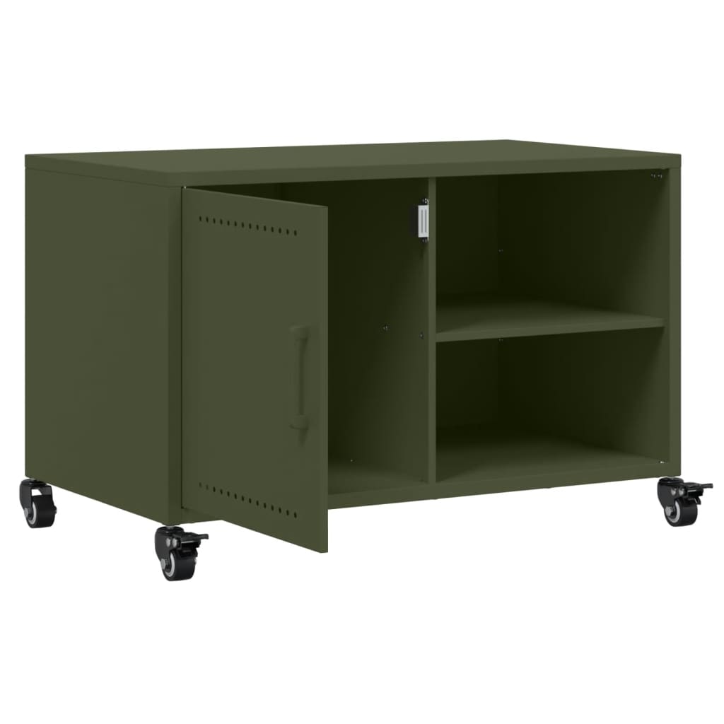 Tv-meubel 68x39x43,5 cm staal olijfgroen
