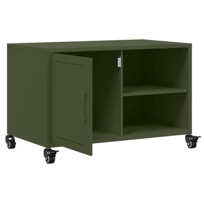 Tv-meubel 68x39x43,5 cm staal olijfgroen