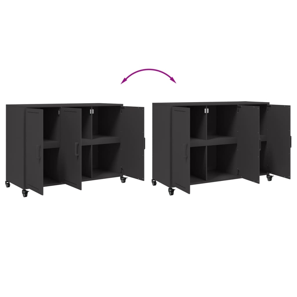 Dressoir 100,5X39X72 Cm Staal Zwart
