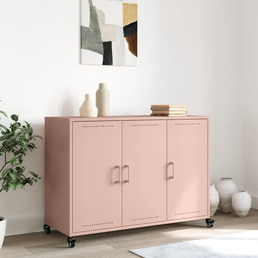 Dressoir 100,5x39x72 cm koudgewalst staal roze