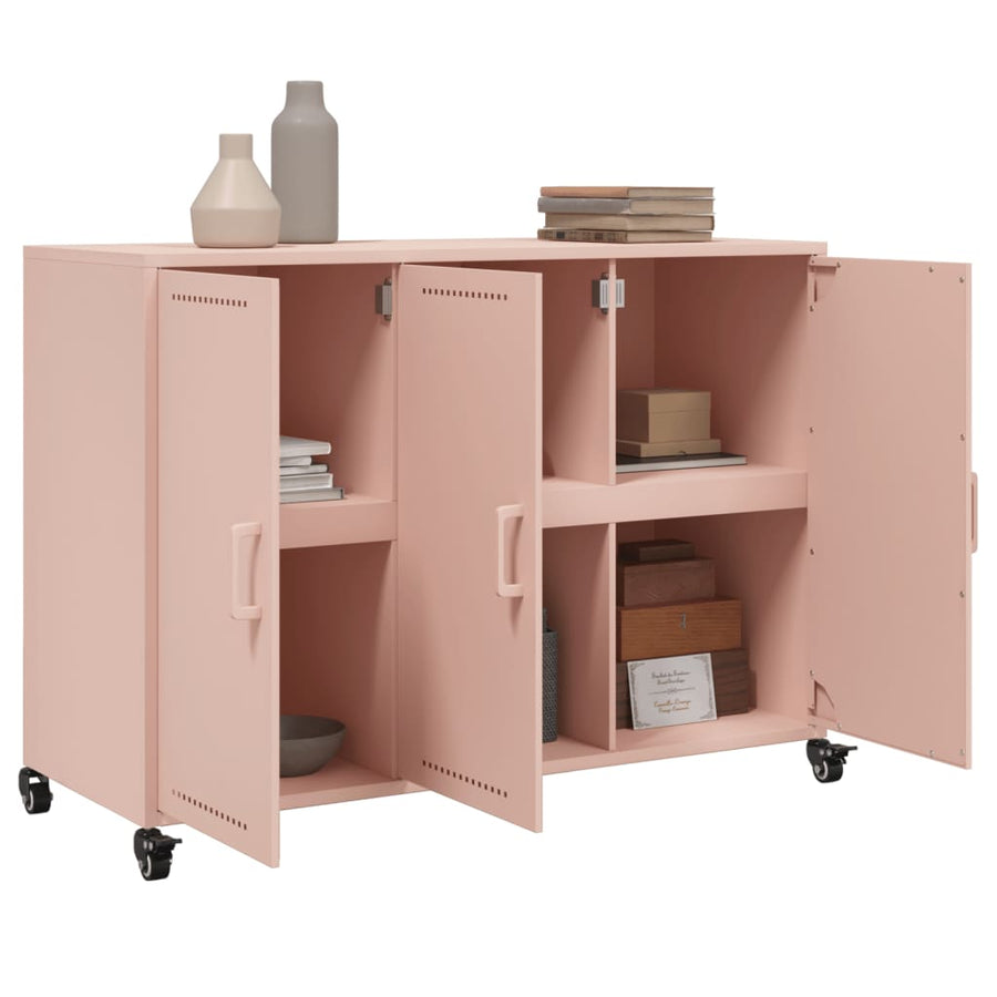 Dressoir 100,5x39x72 cm koudgewalst staal roze