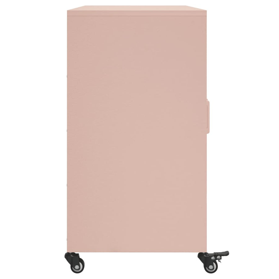Dressoir 100,5x39x72 cm koudgewalst staal roze