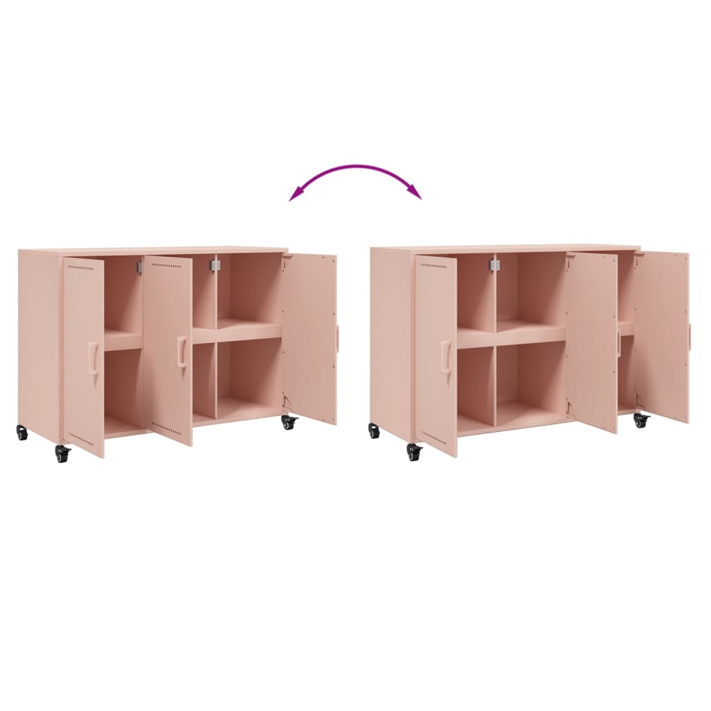 Dressoir 100,5x39x72 cm koudgewalst staal roze