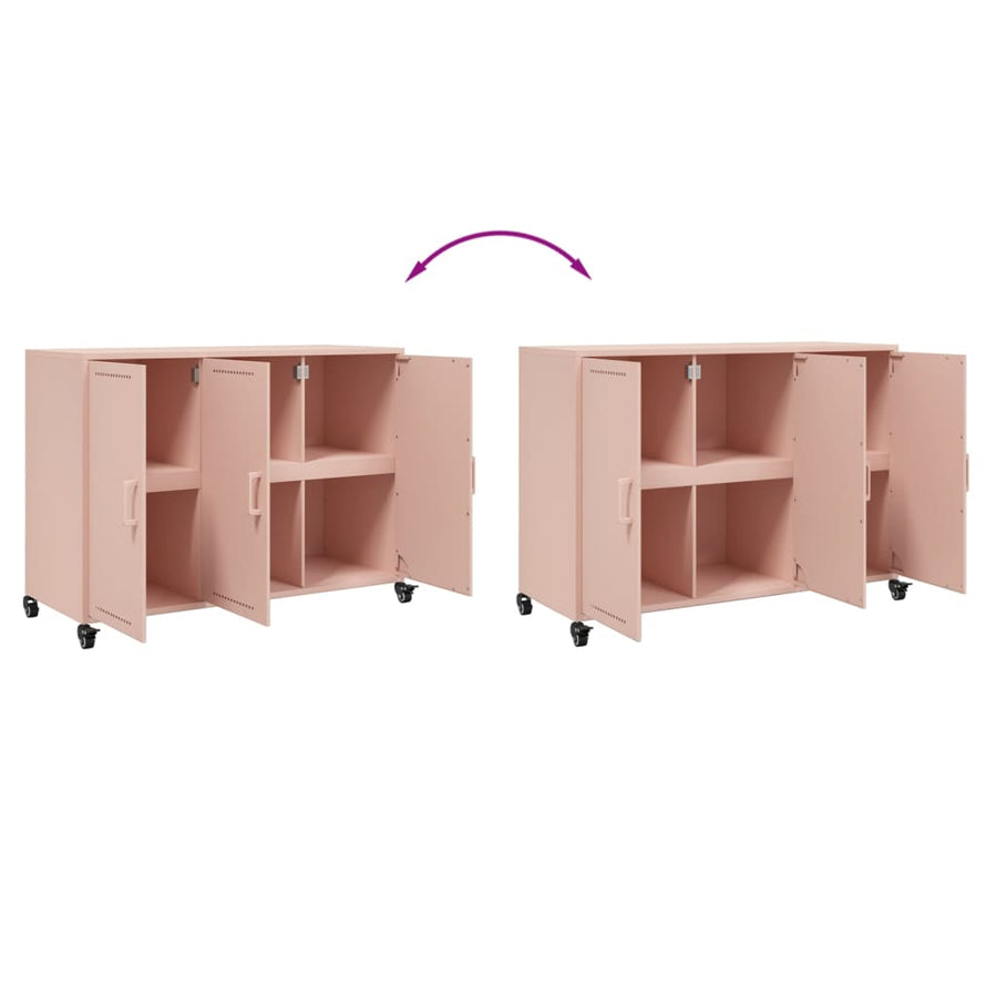 Dressoir 100,5x39x72 cm koudgewalst staal roze