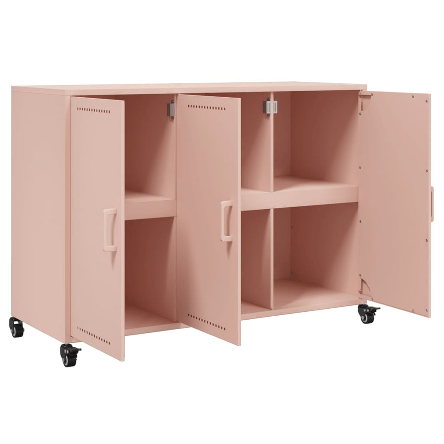 Dressoir 100,5x39x72 cm koudgewalst staal roze