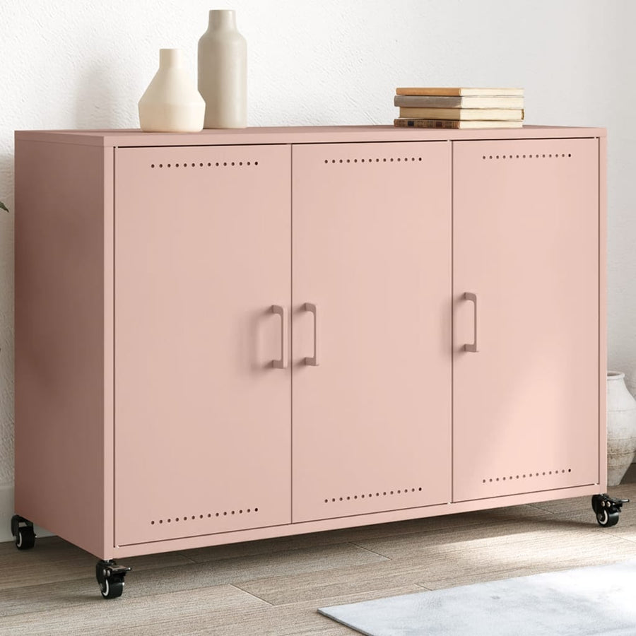 Dressoir 100,5x39x72 cm koudgewalst staal roze