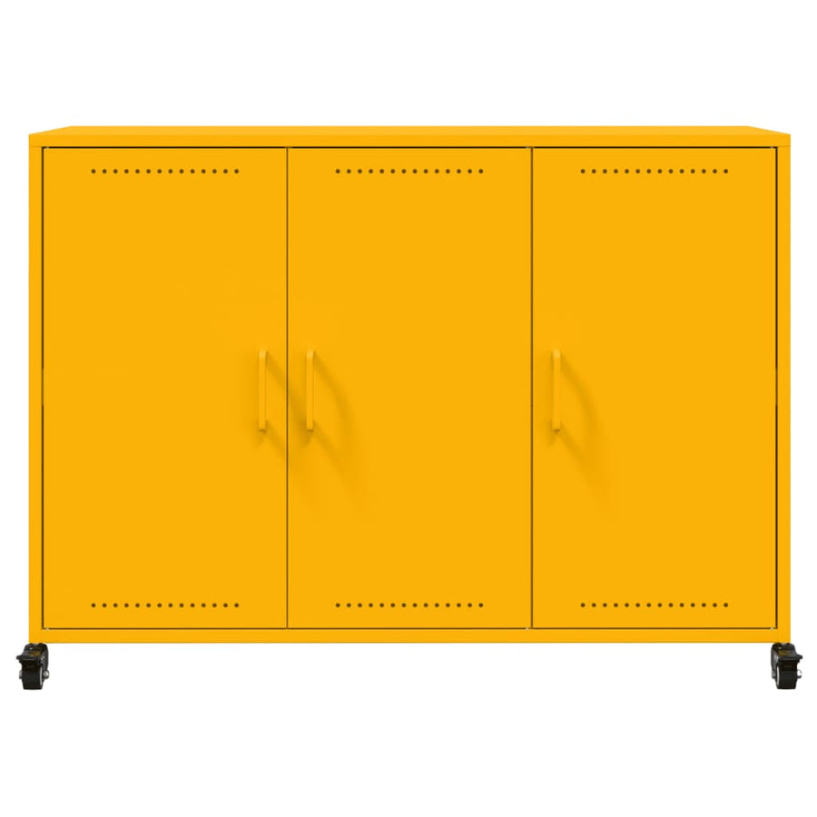Dressoir 100,5x39x72 cm koudgewalst staal mosterdgeel