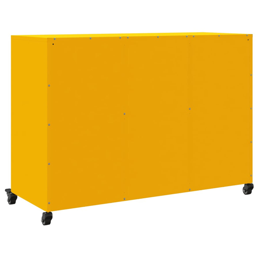 Dressoir 100,5x39x72 cm koudgewalst staal mosterdgeel
